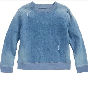 Treasure & Bond Demin Ruffle Sweatshirt